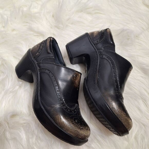 Ariat Bradford Distressed Leather Clogs Burnished Black Comfort Shabby Chic 7.5 - Picture 3 of 15